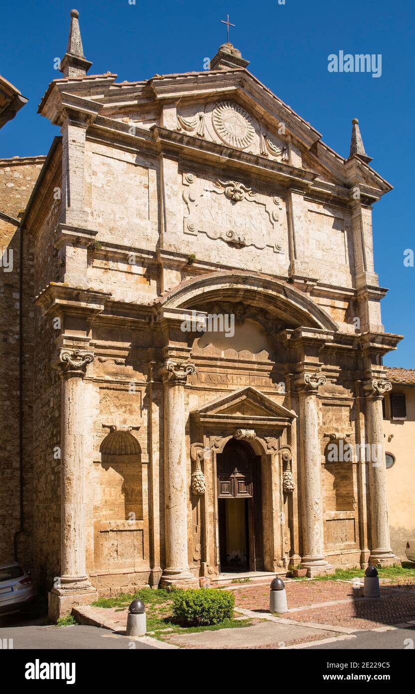 L'église historique Santa Lucia du XVIIe siècle, Chiesa di Santa Lucia, dans la ville médiévale de Montepulciano dans la province de Sienne, Toscane, Italie Banque D'Images