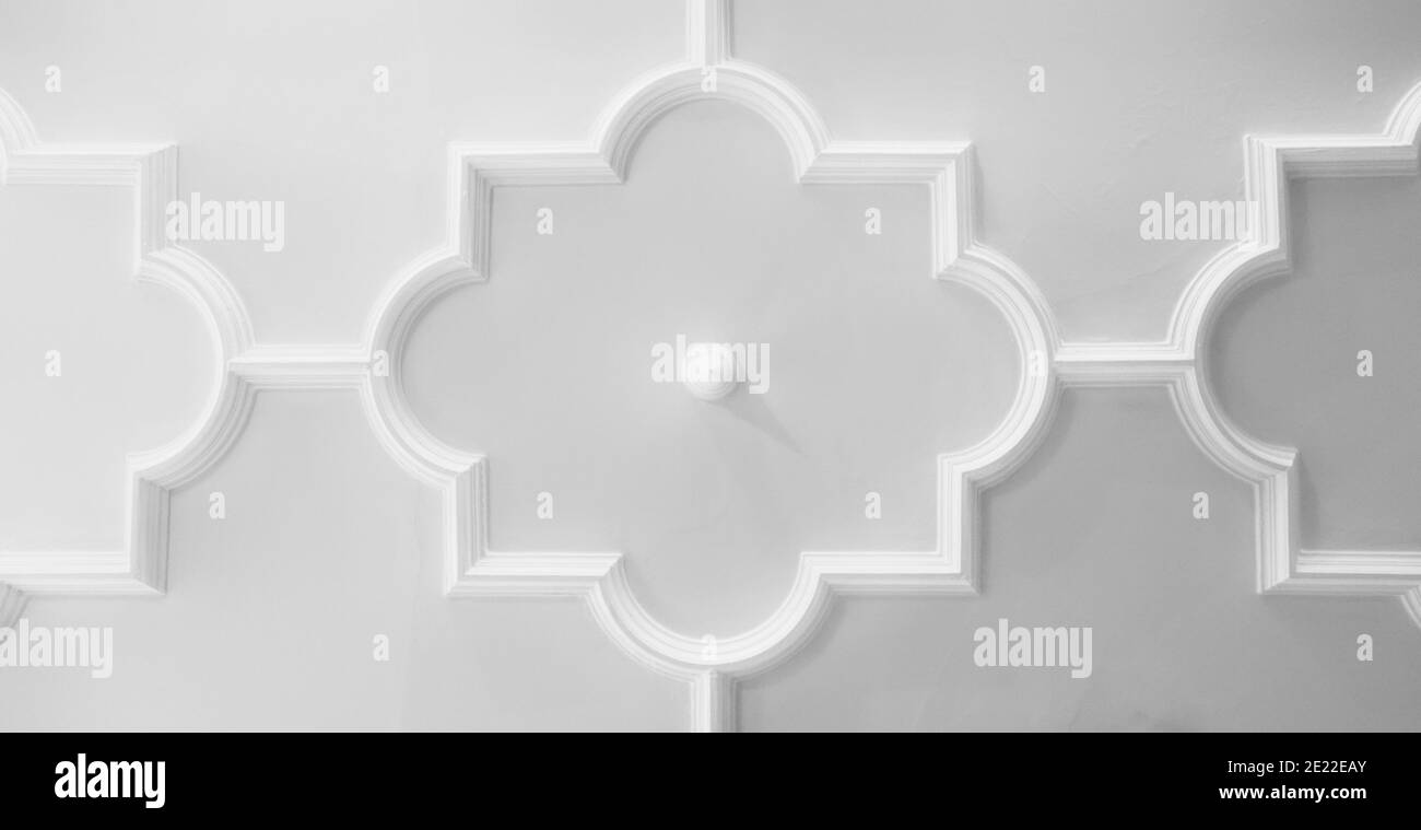 Arrière-plan montrant la conception classique de plafond à motifs texturés avec espace de copie Banque D'Images
