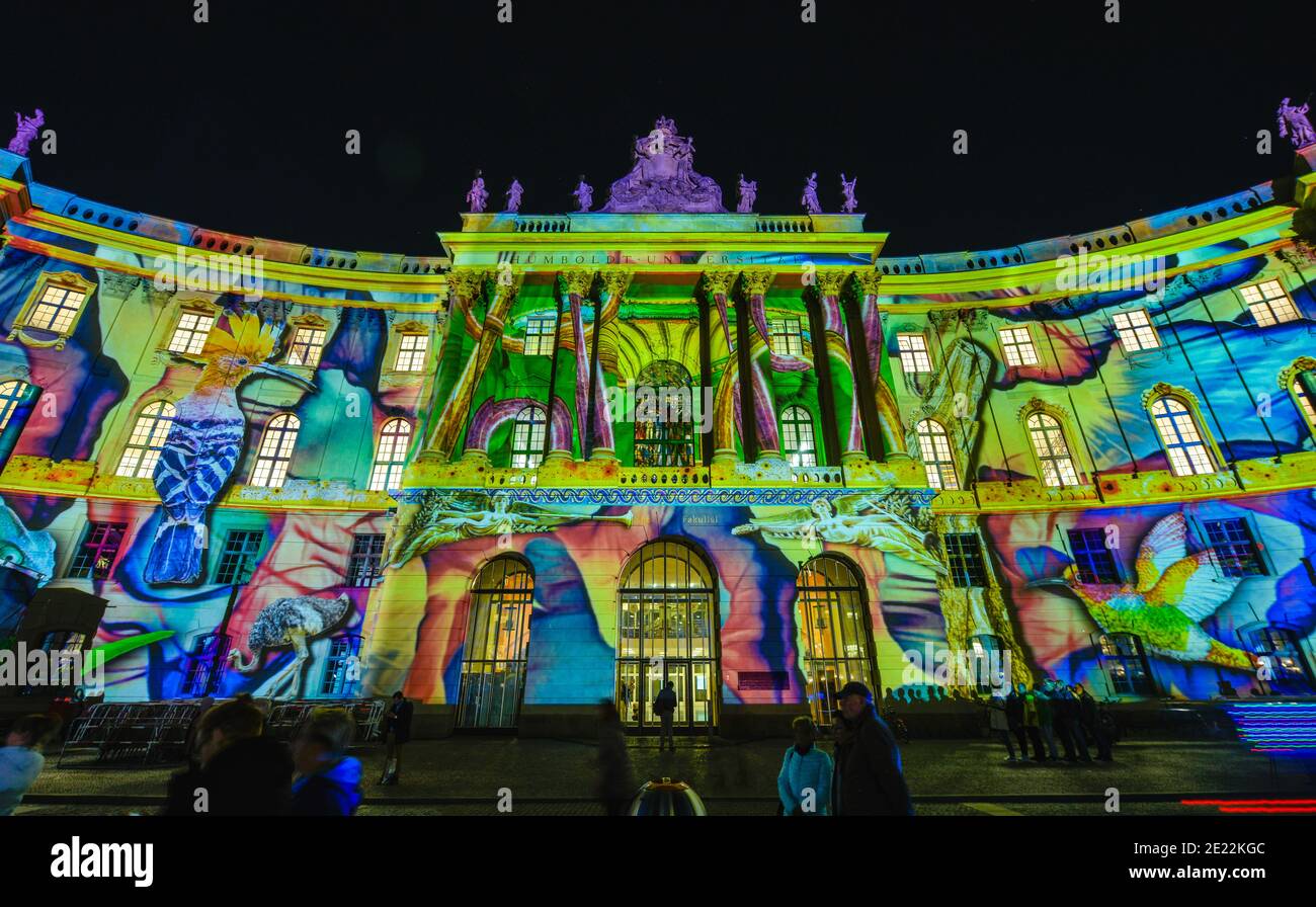 Festival des lumières, Alte Bibliothek - Juristische Fakultaet, Bebelplatz, Mitte, Berlin, Allemagne Banque D'Images