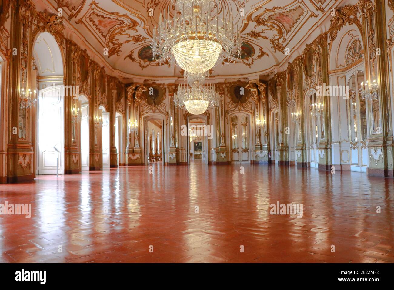 Salle de bal du Palais national de Queluz. Queluz, Portugal Banque D'Images