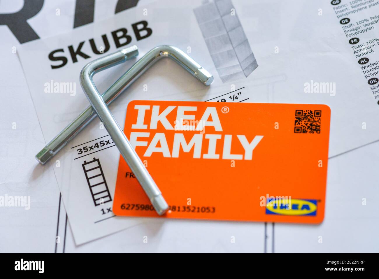 IKEA, Aufbauanleitung, Familycard Banque D'Images