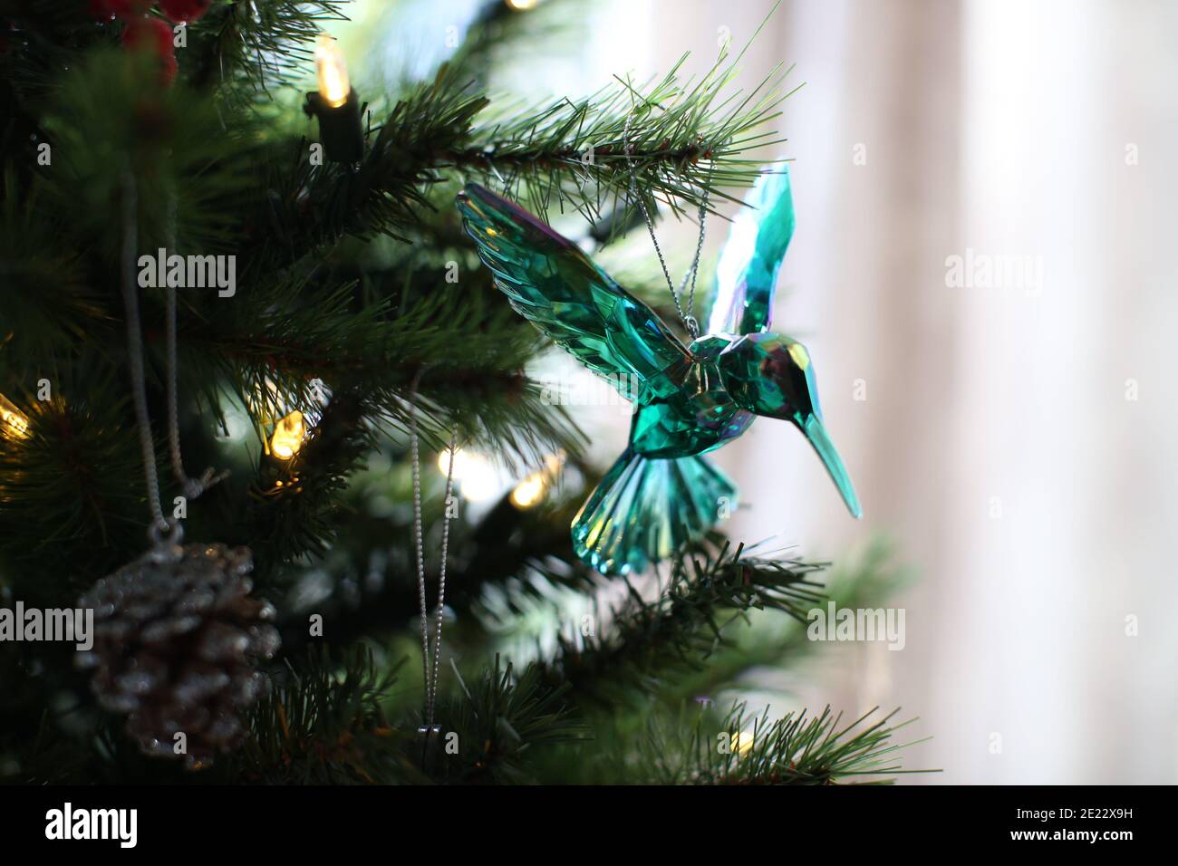 Boule De Noël Colibri Transparente 3D - Décoration Sapin, Intérieur, Bureau - Ornement Festif Pour Thanksgiving, Noël, Anniversaire