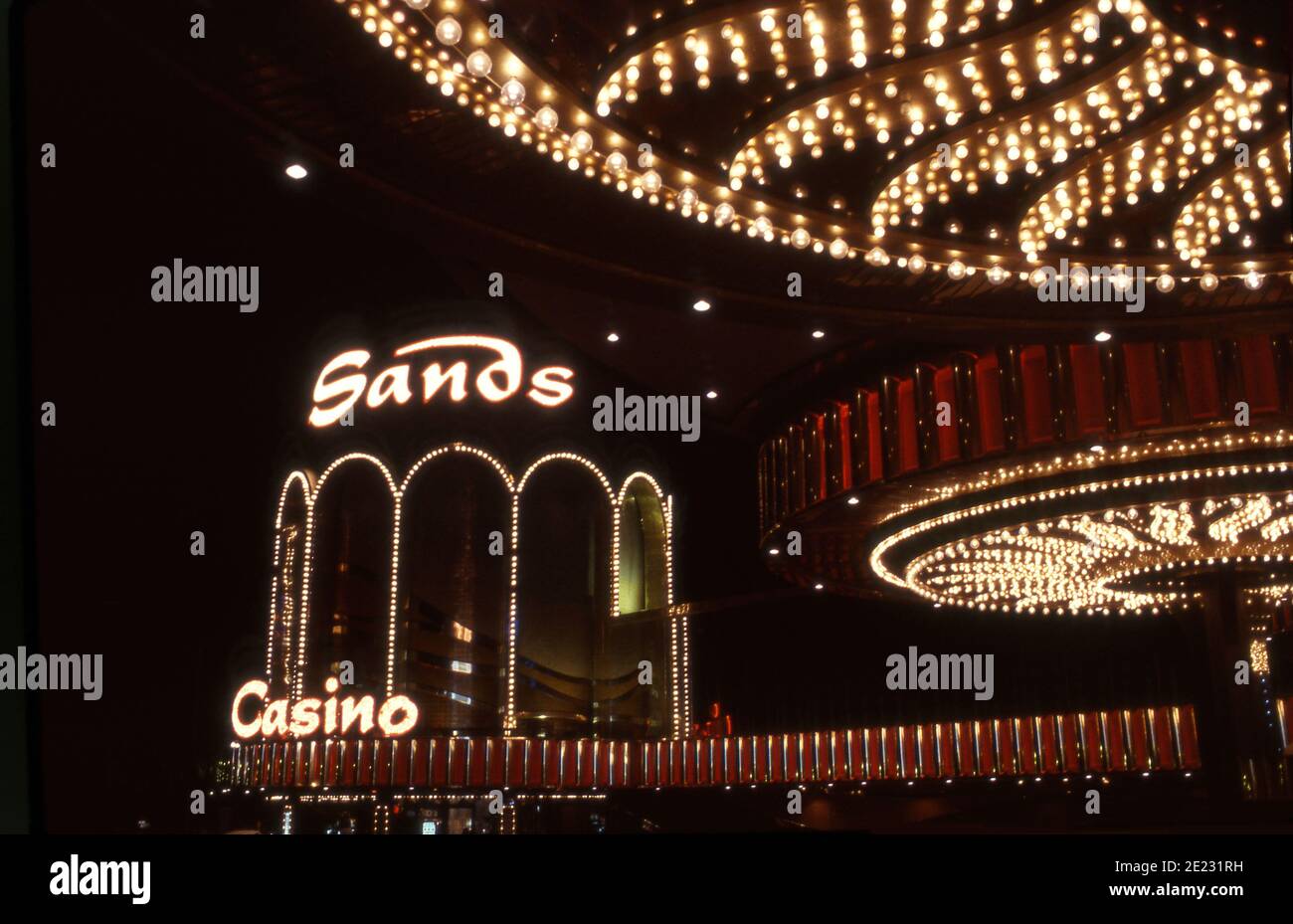 Le Sands Hôtel à Las Vegas, Nevada la nuit Banque D'Images