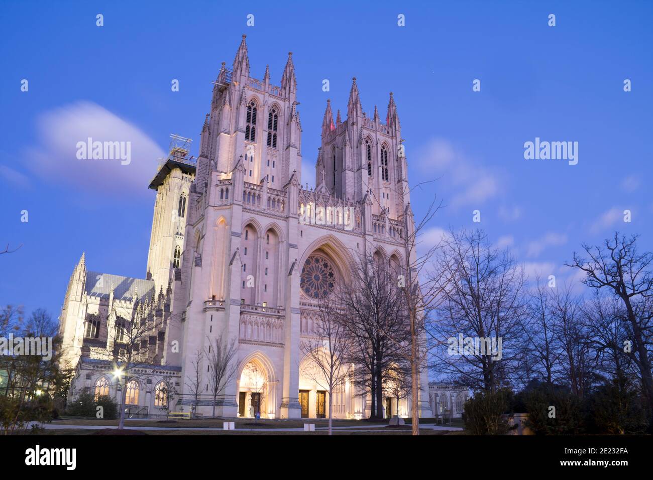 Cathédrale nationale de Washington, DC, États-Unis, vue de nuit Banque D'Images