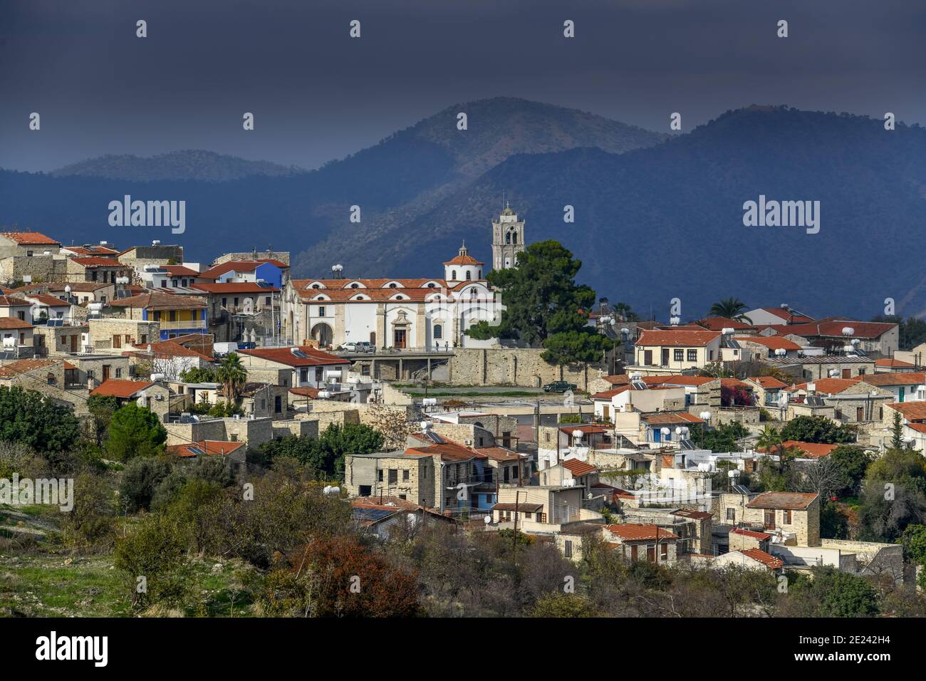 Bergdorf Pano Lefkara, Republik Zypern Banque D'Images
