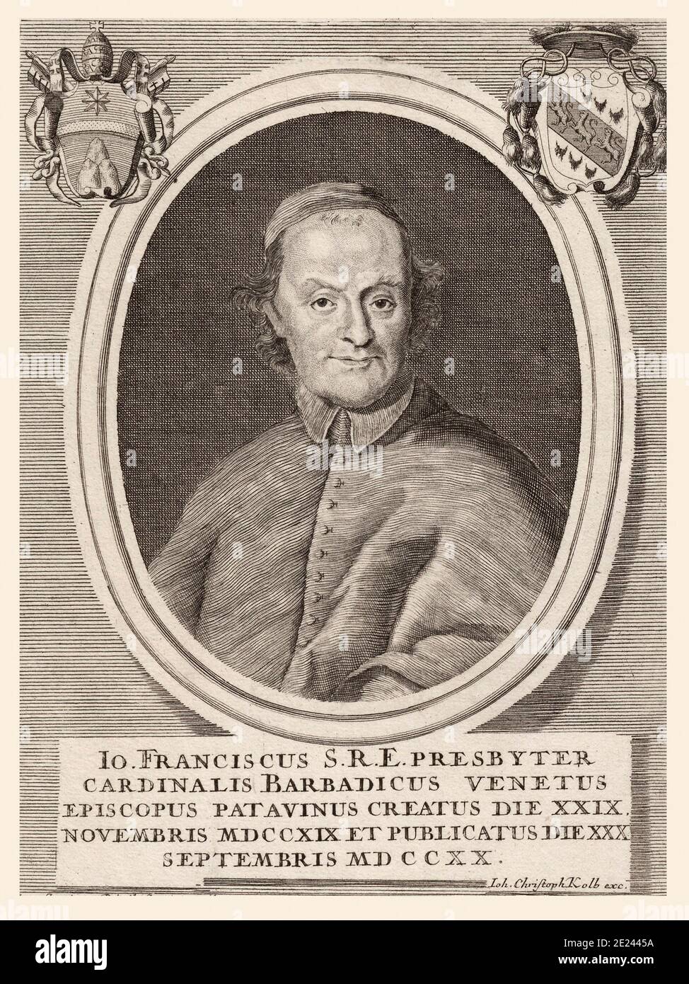 Giovanni Francesco Barbarigo (1658 à Venise - 1730) est un cardinal italien et neveu de Saint Gregorio Barbarigo (1625-1997). Banque D'Images