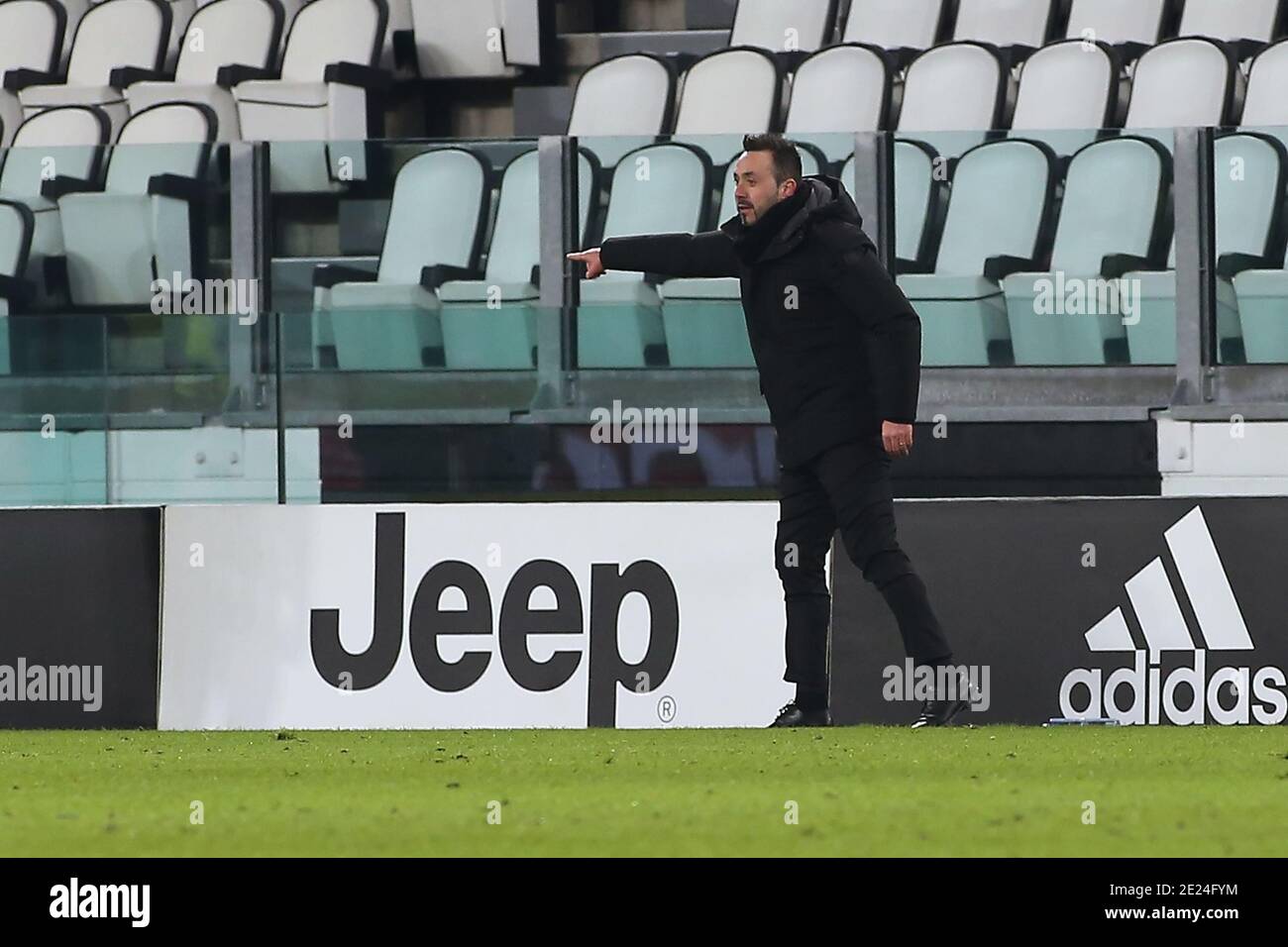 Roberto de Zerbi (entraîneur Sassuolo) pendant Juventus FC contre US Sassuolo, football italien série A match, Turin, Italie, 10 - photo .LM/Claudio Benedetto Banque D'Images