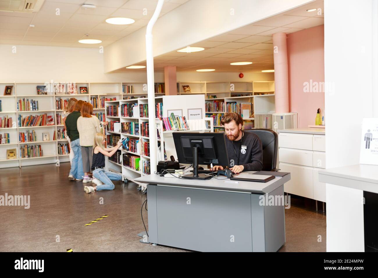 Bibliothécaire au travail Banque D'Images