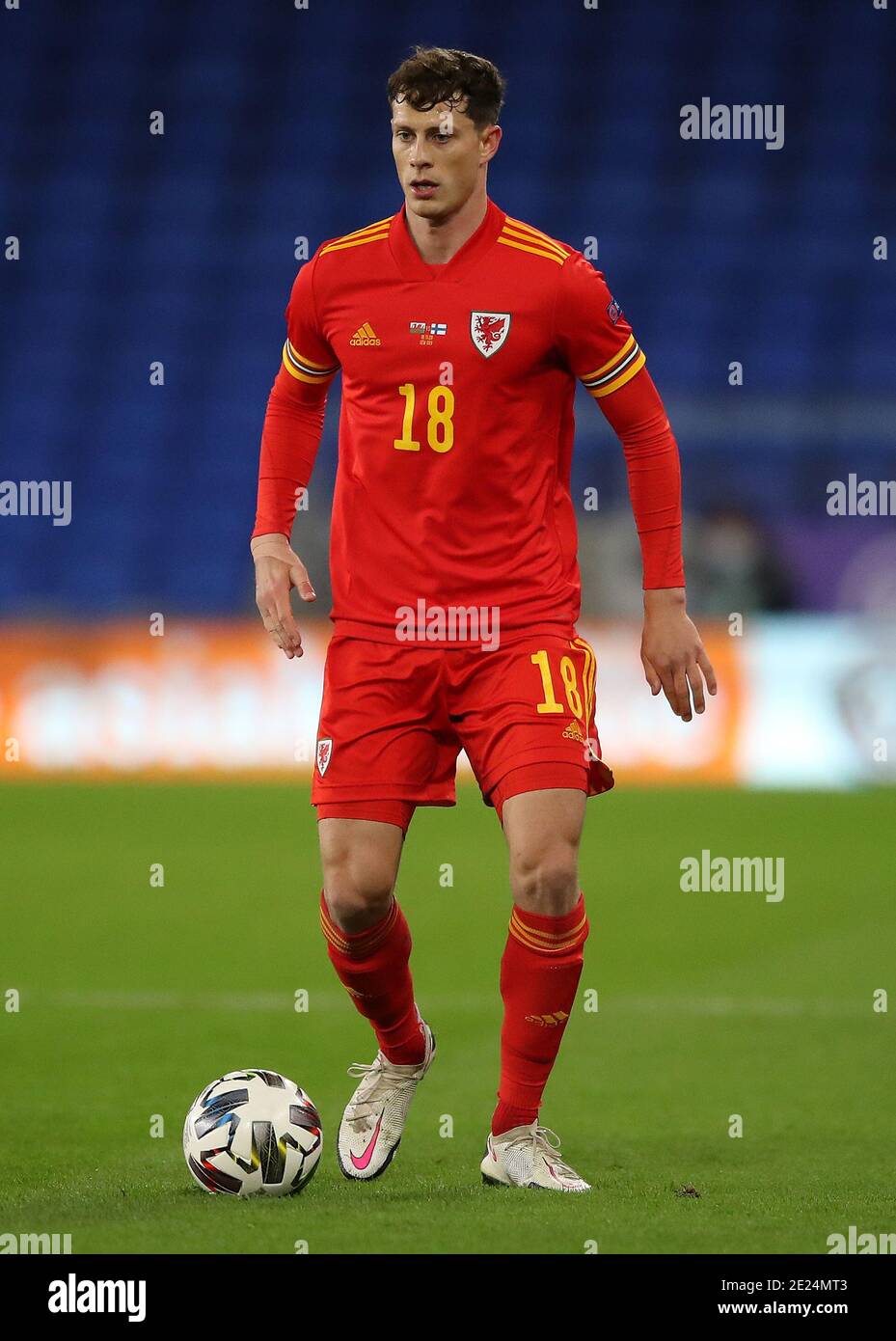 James Lawrence, pays de Galles, lors du match de l'UEFA Nations League au Cardiff City Stadium. Banque D'Images