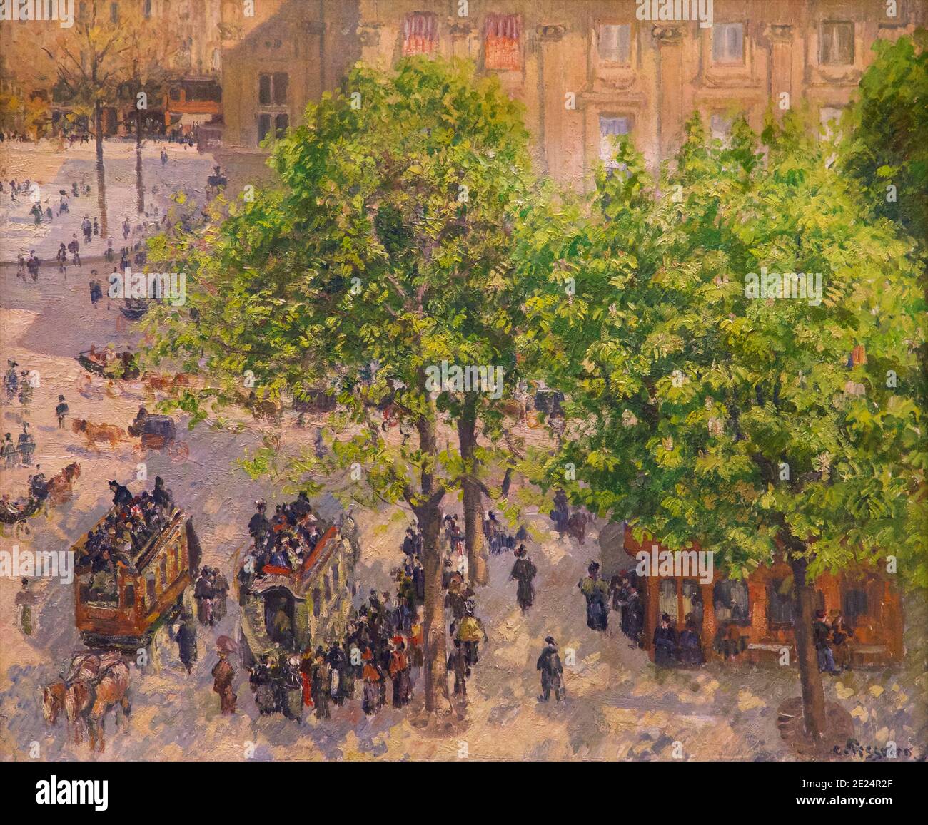 Place du Théâtre Français à Paris, Camille Pissarro, 1898, Musée de l'Ermitage, Saint-Pétersbourg, Russie Banque D'Images