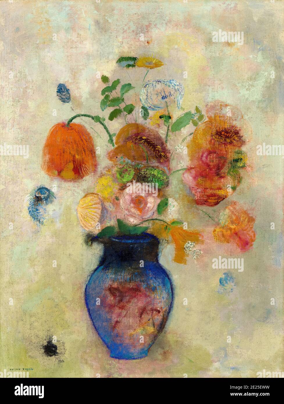 Odilon Redon, grand vase avec fleurs, peinture encore en vie, vers 1912 Banque D'Images