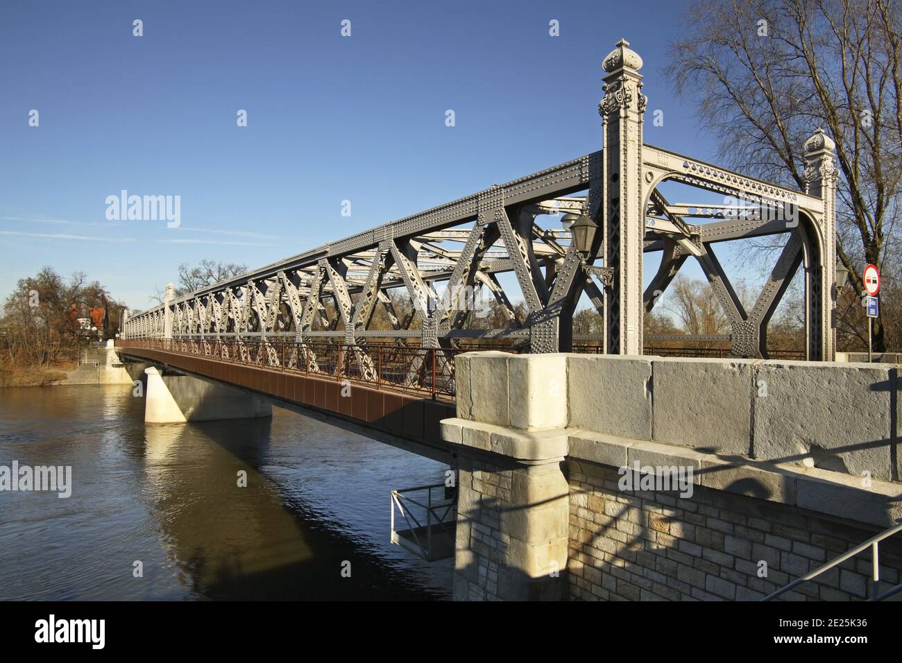 Pont sur l'Oder à Brzeg. Opole voïvodeship. Pologne Banque D'Images