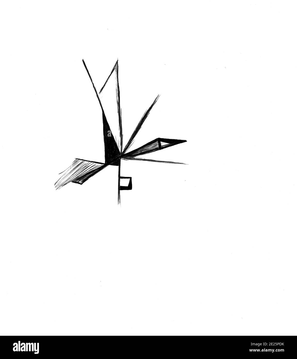 Cape Town Afrique du Sud - 13-08-2019 Illustration de style encre. Coins abstraits de l'espace. Banque D'Images