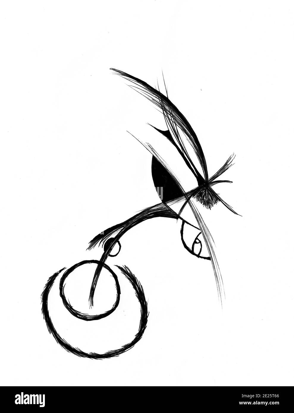 Cape Town Afrique du Sud - 13-08-2019 Illustration de style encre. Planètes et vides. Banque D'Images