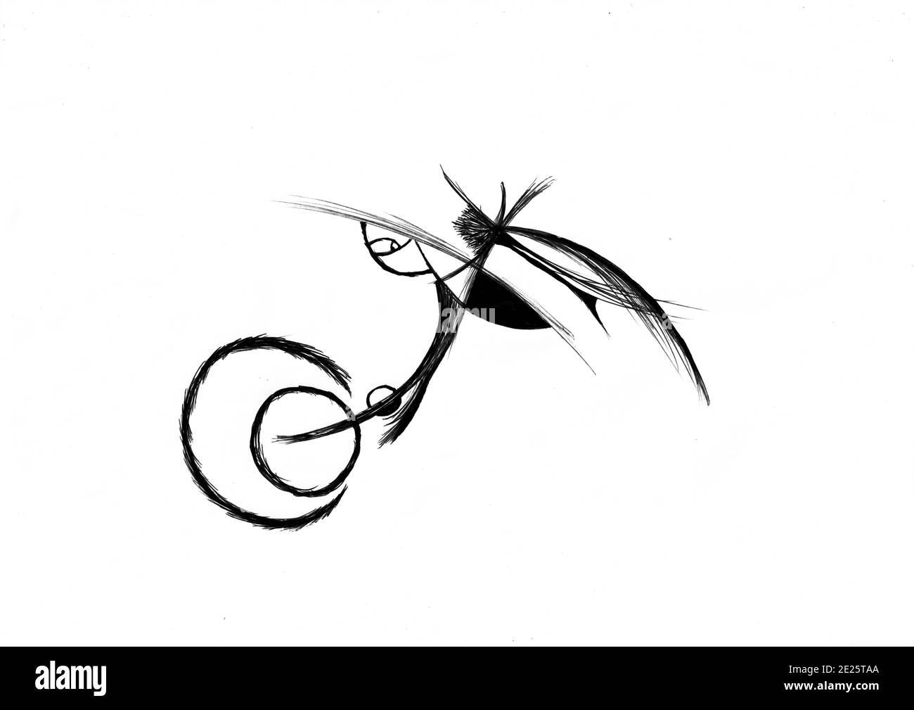 Cape Town Afrique du Sud - 13-08-2019 Illustration de style encre. Planètes et vides. Banque D'Images