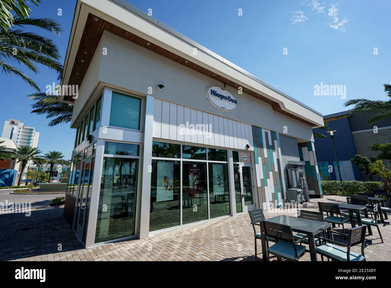 Boutique de glaces Haagen Dazs à Dania Pointe Florida USA Banque D'Images
