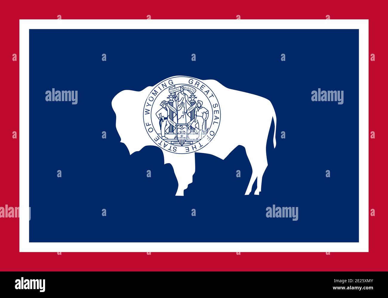 Grand drapeau plat officiel du Wyoming horizontal Banque D'Images