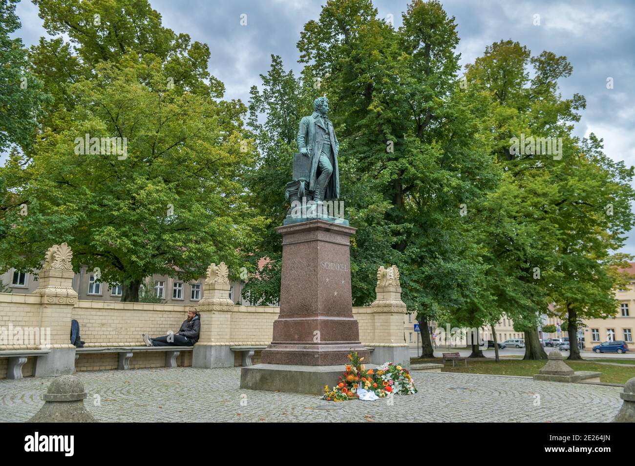 Schinkel-Denkmal, Kirchplatz, Neuruppin, Landkreis Ostprignitz-Ruppin, Brandebourg, Allemagne Banque D'Images