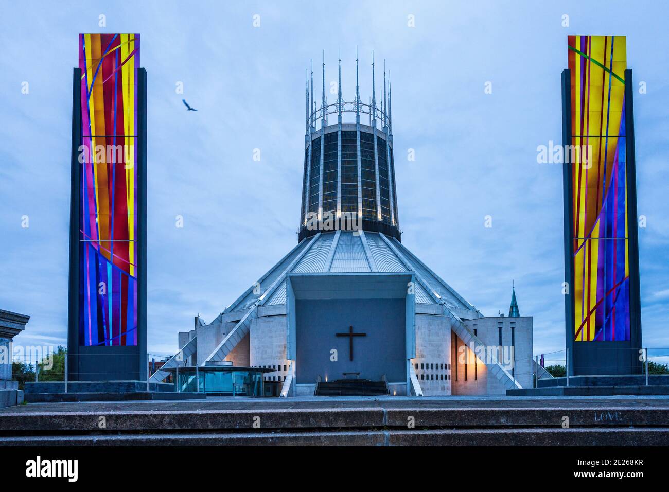 Cathédrale métropolitaine de Liverpool, cathédrale métropolitaine de Christ le Roi Liverpool. Catholique romaine - architecte Frederick Gibberd 1962-1967. Banque D'Images