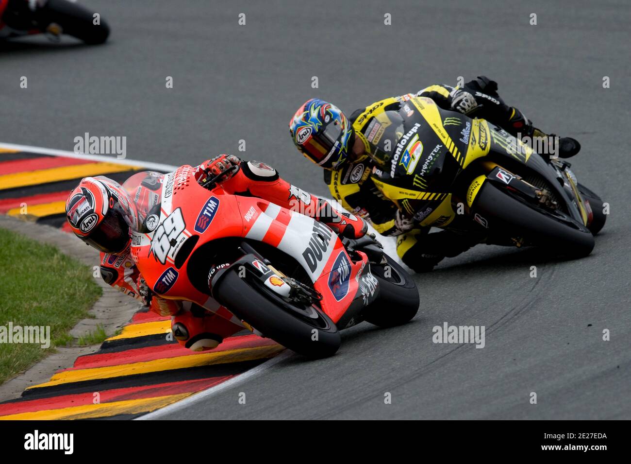 Nicky Hayden, pilote de MotoGP aux États-Unis, de Ducati lors de la course  du Grand Prix d'Allemagne de MotoGP à Sachsenring, en Allemagne, le 2011  juillet. Photo de Malkon/ABACAPRESS.COM Photo Stock -