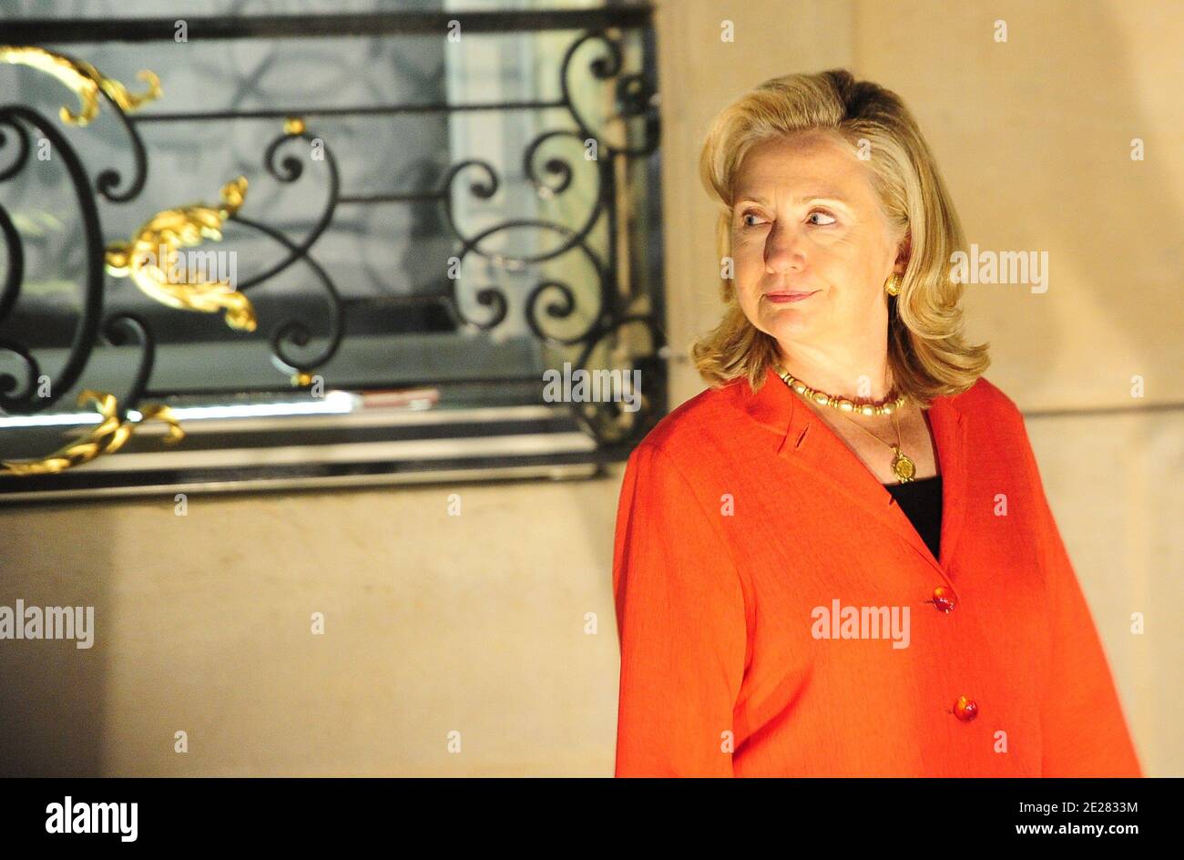 La Secrétaire D'Etat AMÉRICAINE Hillary Rodham Clinton est photographiée au Palais Elysee, à Paris, le 1er septembre 2011, à la fin de la conférence de Paris sur l'avenir post-Mouammar Kadhafi en Libye. Photo de Mousse/ABACAPRESS.COM Banque D'Images