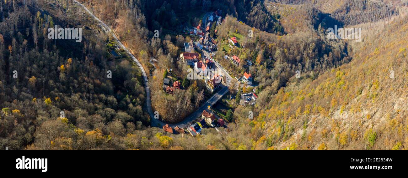 Blick über treseburg im Harz Banque D'Images