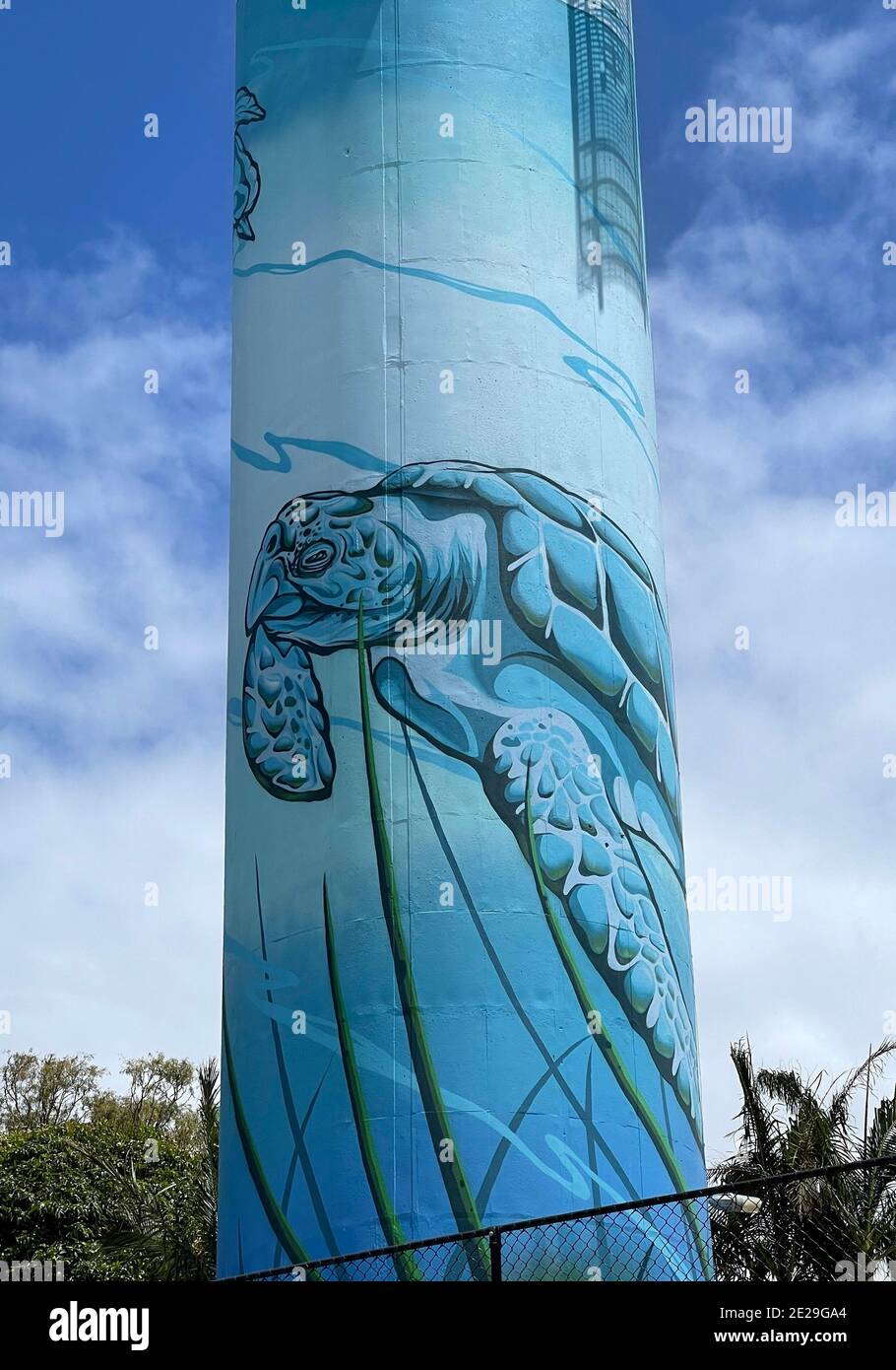Vue sur la tour aquatique Bongaree à Bribie Island, Queensland, Australie Banque D'Images