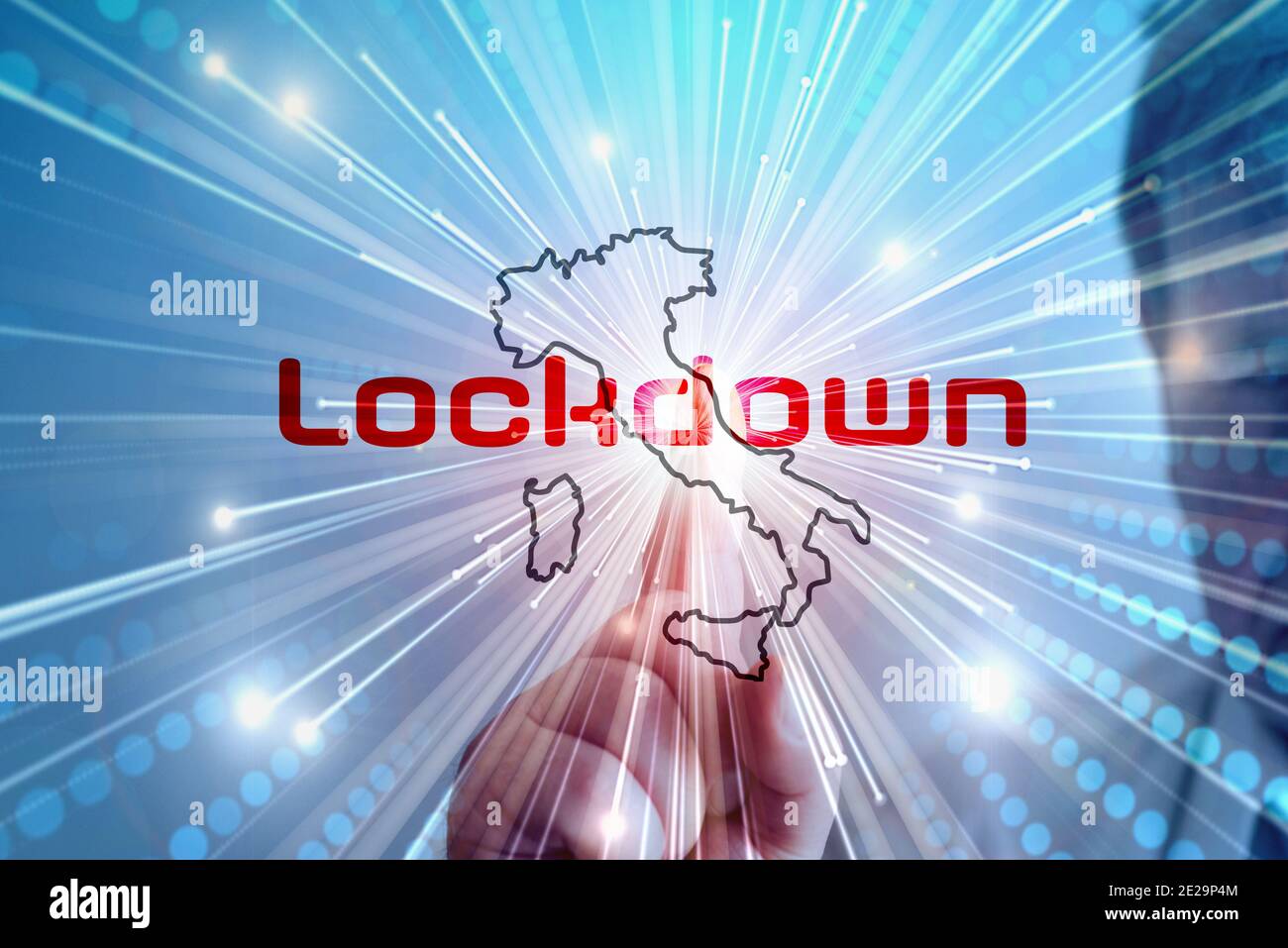 Coronavirus et Lockdown Italie Banque D'Images