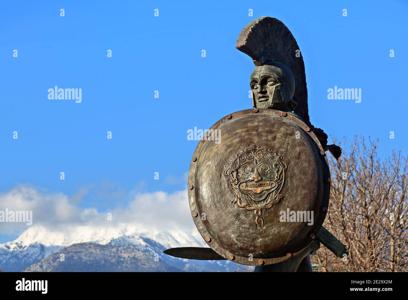 Leonidas, le roi légendaire de l'ancien Sparte, qui est mort à la lutte contre les envahisseurs persans à Thermopyles en 479 av. J.-C., dans la ville de Sparta, Laconia, Grèce Banque D'Images