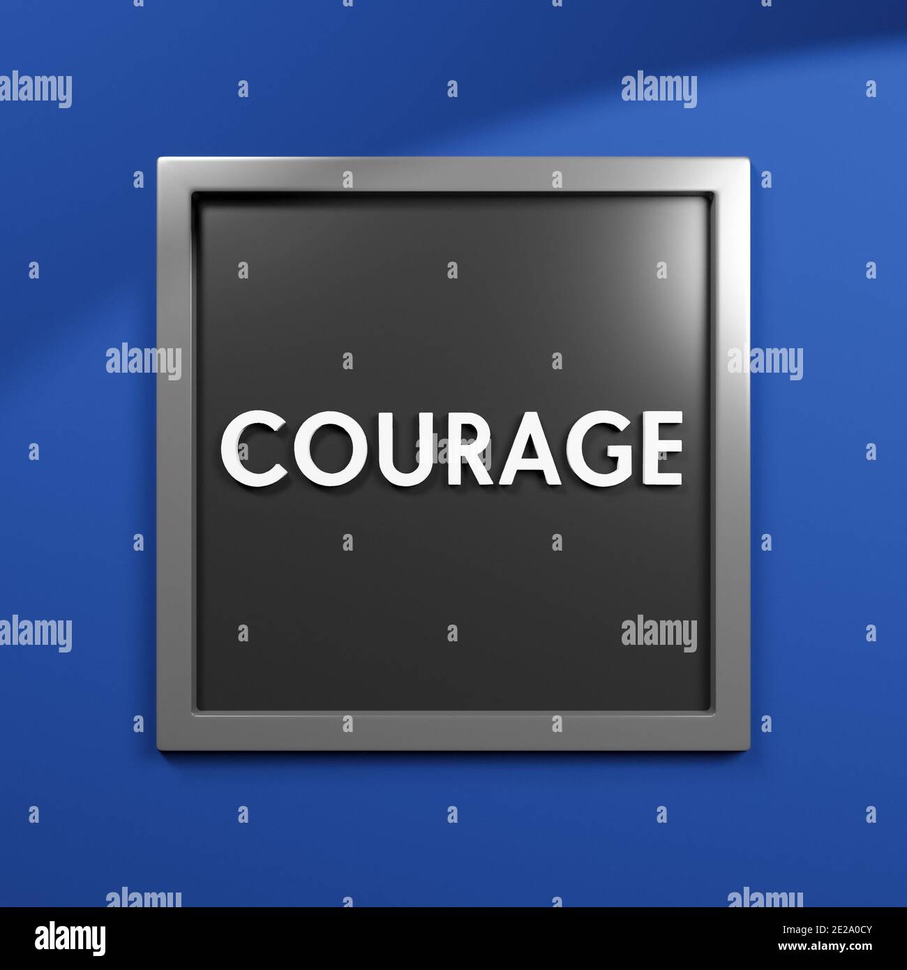 Courage Motivation Citation Ou Dicton Forum Avec Des Lettres Et Des Mots Blancs Sur Fond Noir Illustration 3d Photo Stock Alamy