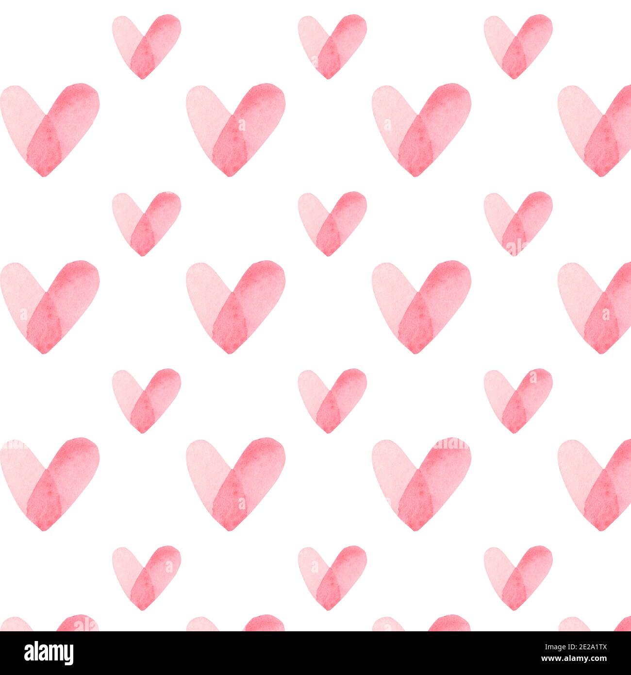 Motif coeur aquarelle rose. Texture romantique aquarelle colorée. Arrière-plan sans coutures coeurs aquarelle. Jour de la Saint Valentin pastel Banque D'Images