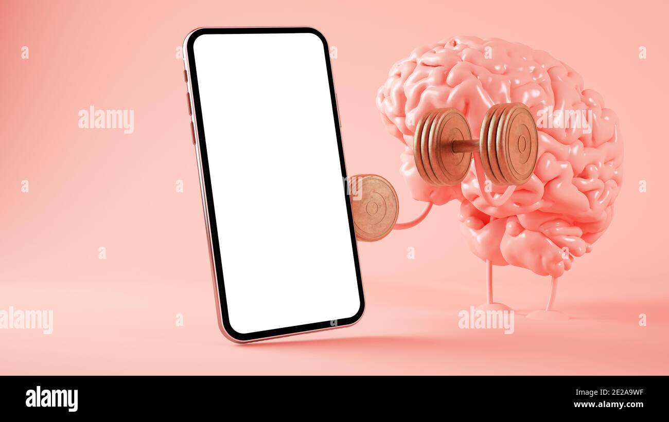 Entraînement du cerveau et création de rendu 3d sur smartphone Banque D'Images
