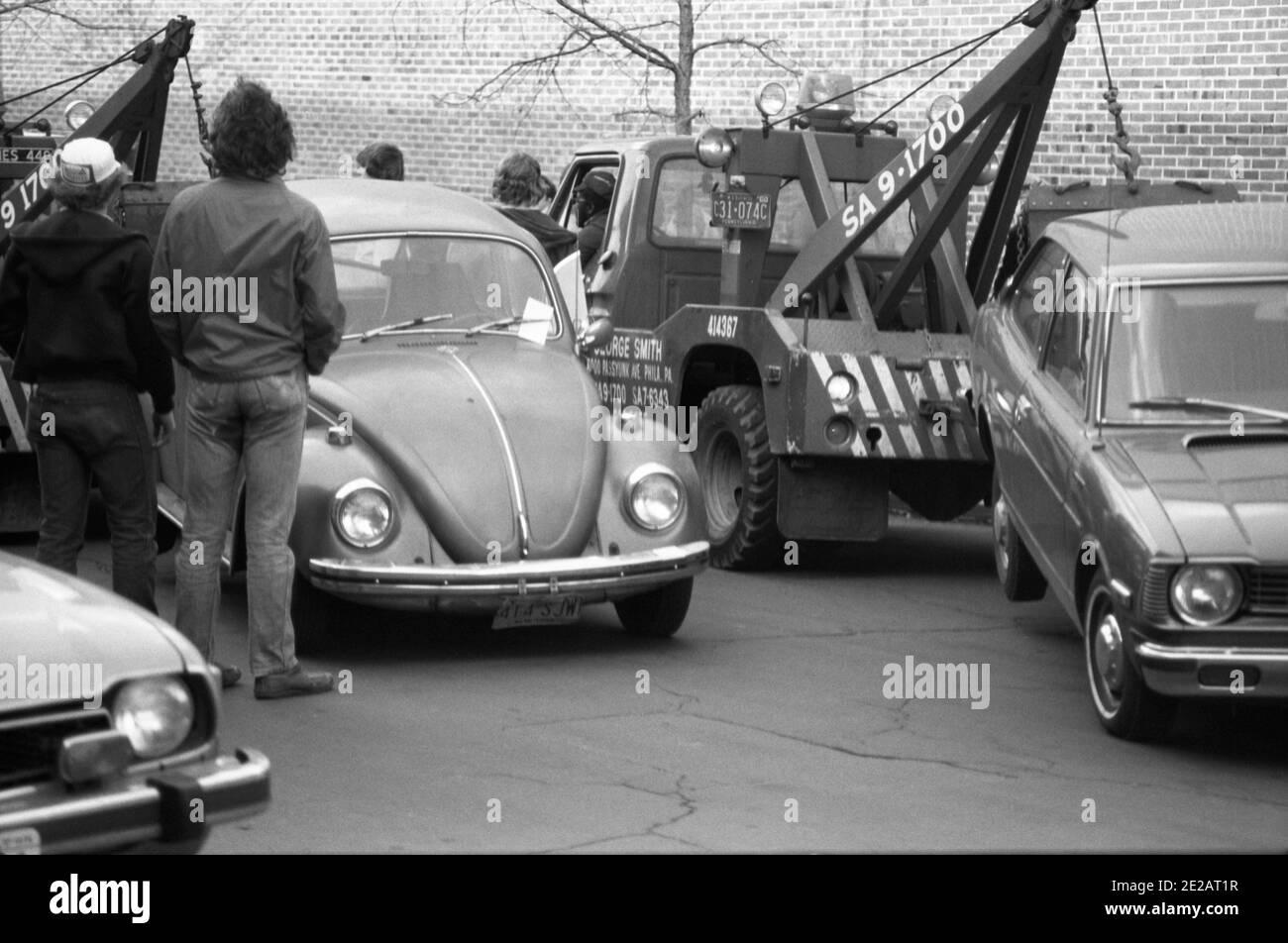 Accident de la route. Philadelphie, États-Unis, 1976 Banque D'Images