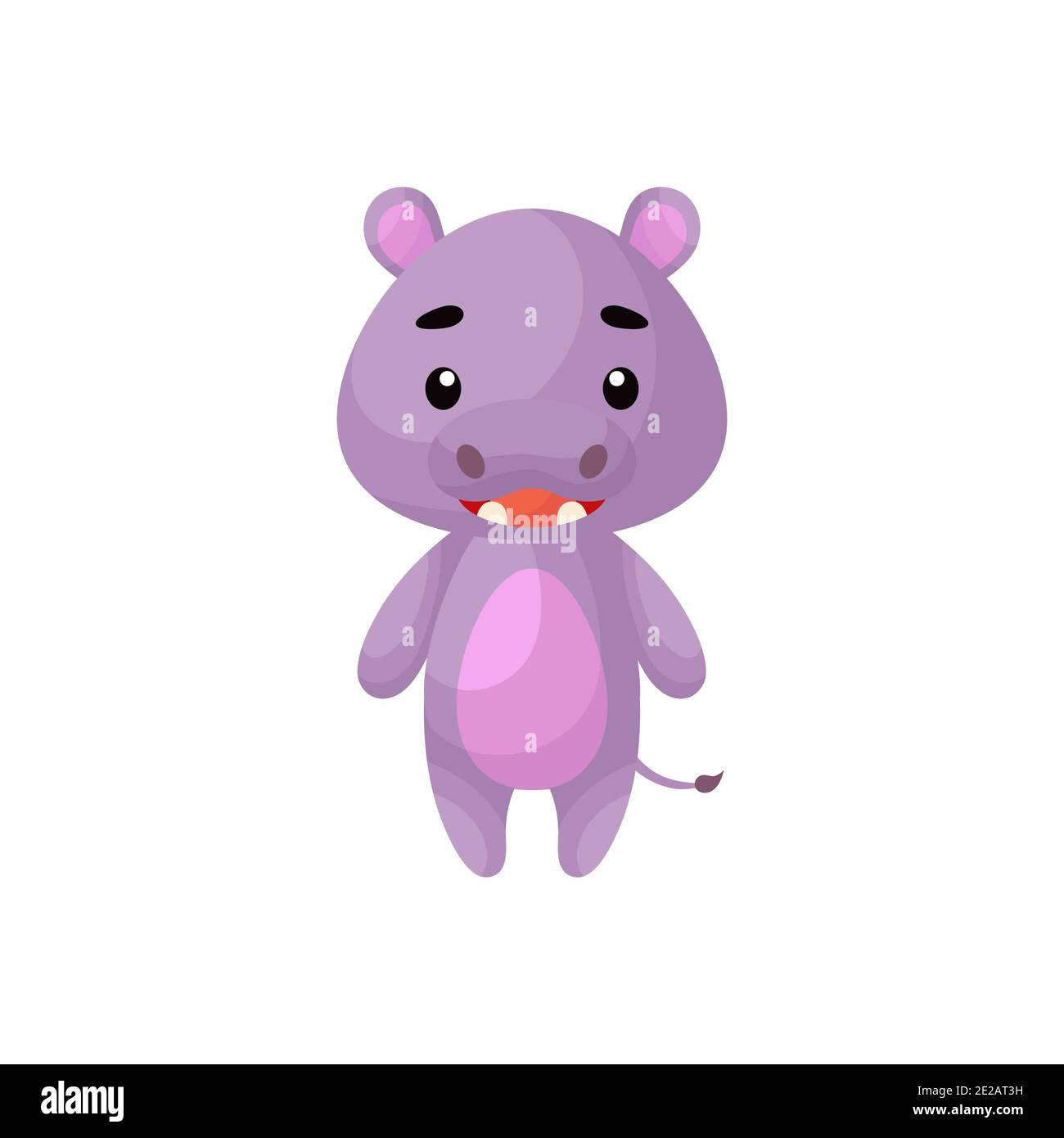 Mignon Petit Hippopotame Sur Fond Blanc Personnage Animal De Dessin Anime Pour Enfants Cartes Douche De Bebe Affiches Invitation De Jour B Vetements Image Vectorielle Stock Alamy