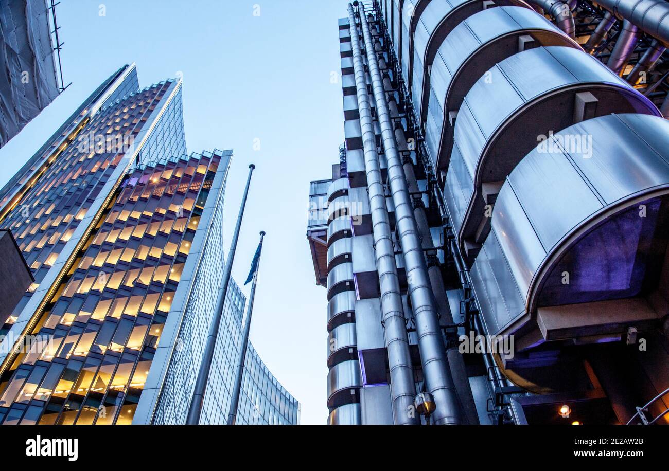 The Lloyds Building dans la City of London, Royaume-Uni Banque D'Images