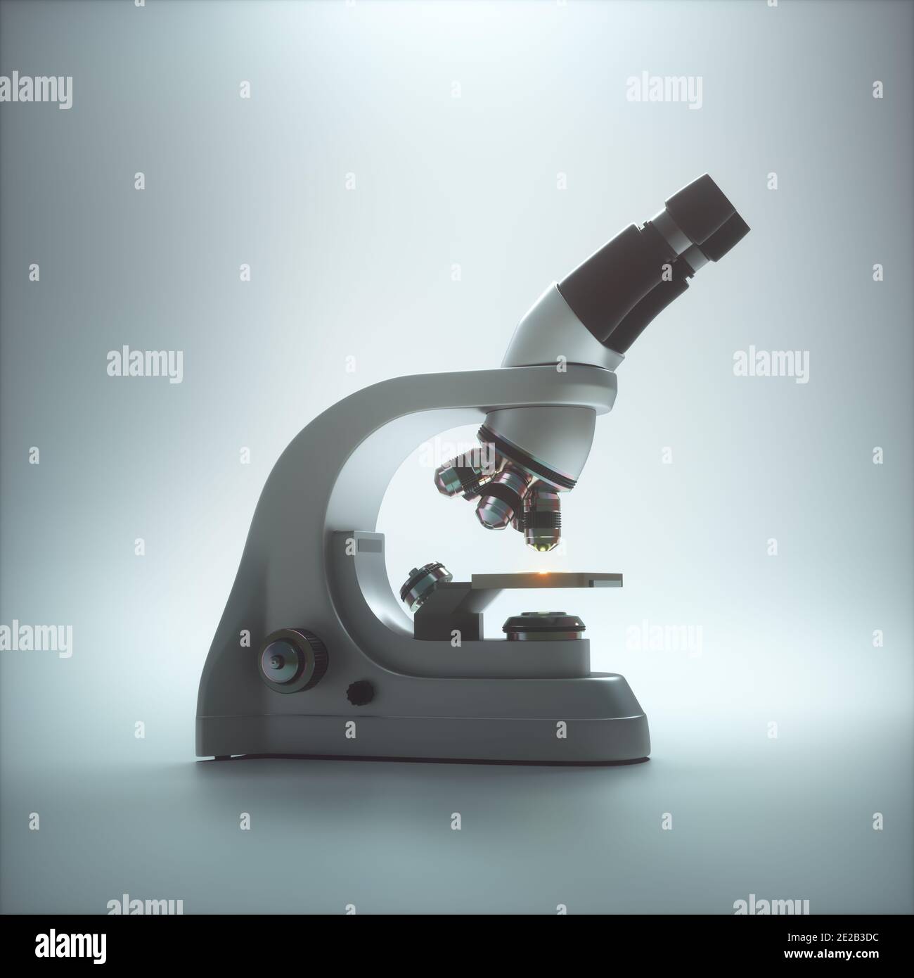 Microscope électronique optique. Instrument de laboratoire avec chemin de coupure inclus. Banque D'Images