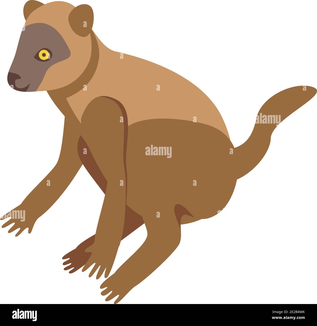 Icône en forme de lémuriens. Isométrique de l'icône vecteur de lémuriens furry pour la conception de sites Web isolée sur fond blanc Illustration de Vecteur