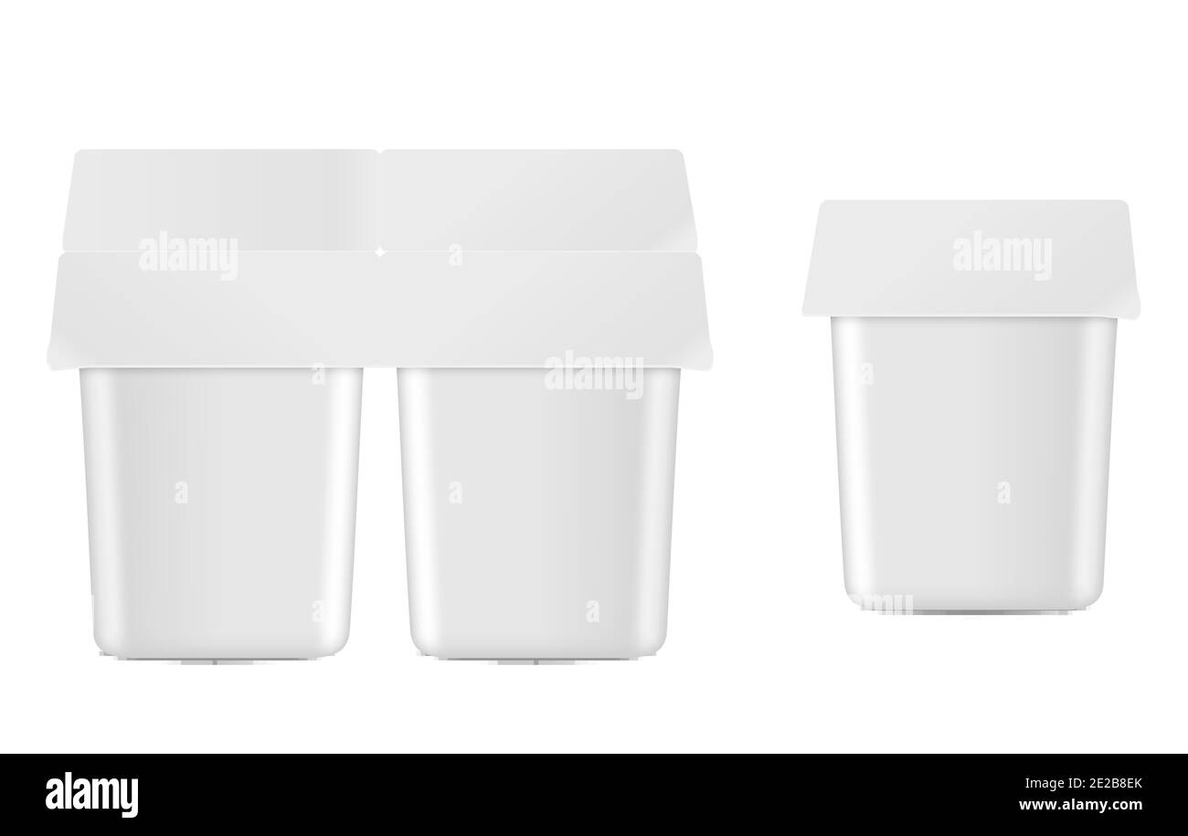 Coffret de maquette Natural Yogurt Vector Realistic Illustration de Vecteur