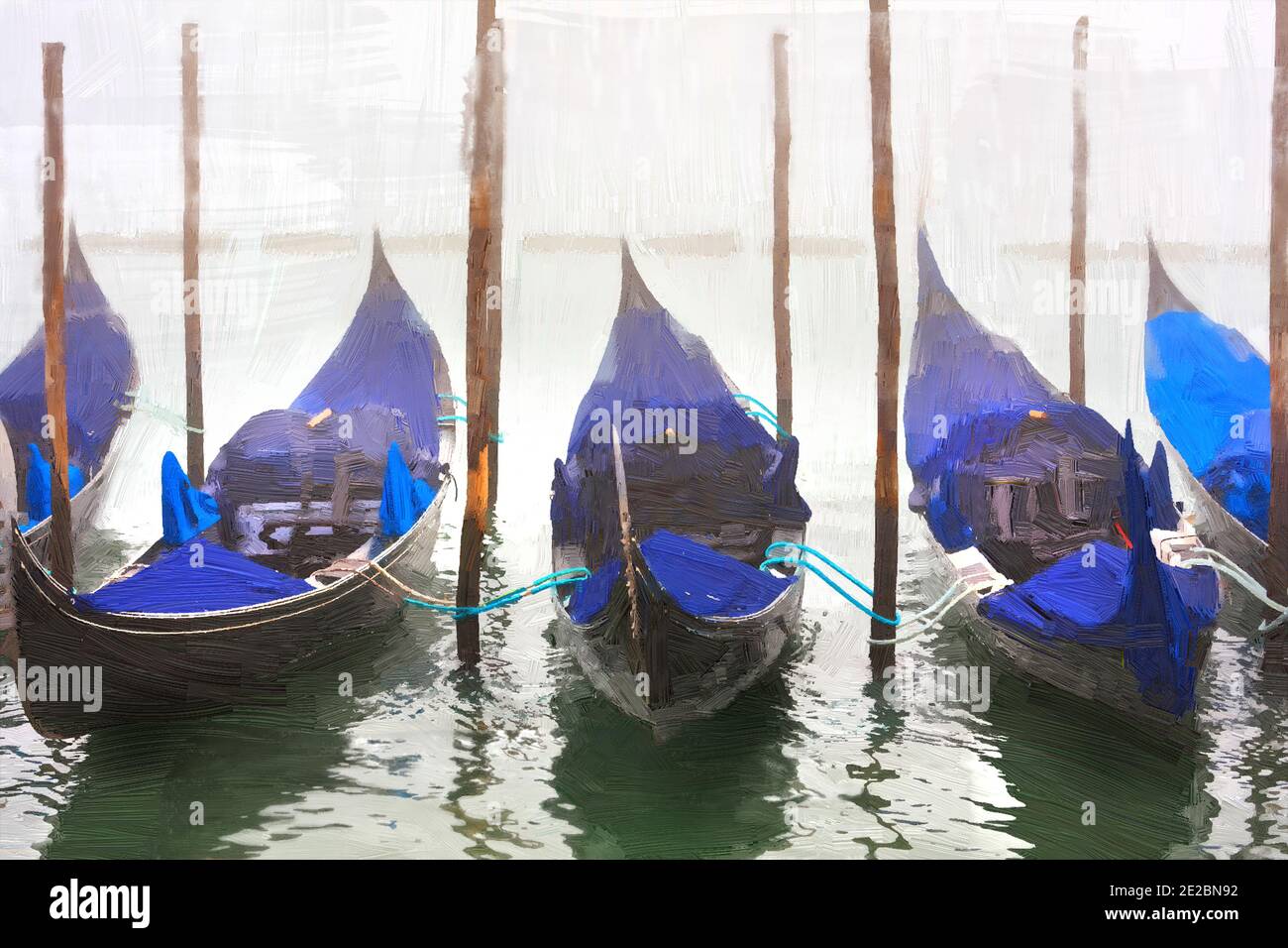 Venise.Italie. Canaux et gondoles. Œuvres d'art en style de mise en gage Banque D'Images