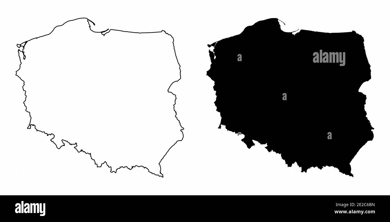 Cartes silhouettes de la Pologne Illustration de Vecteur