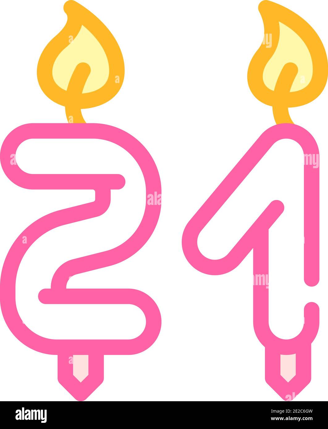 bougies allumées sous forme de nombre couleur anniversaire icône illustration vectorielle Illustration de Vecteur