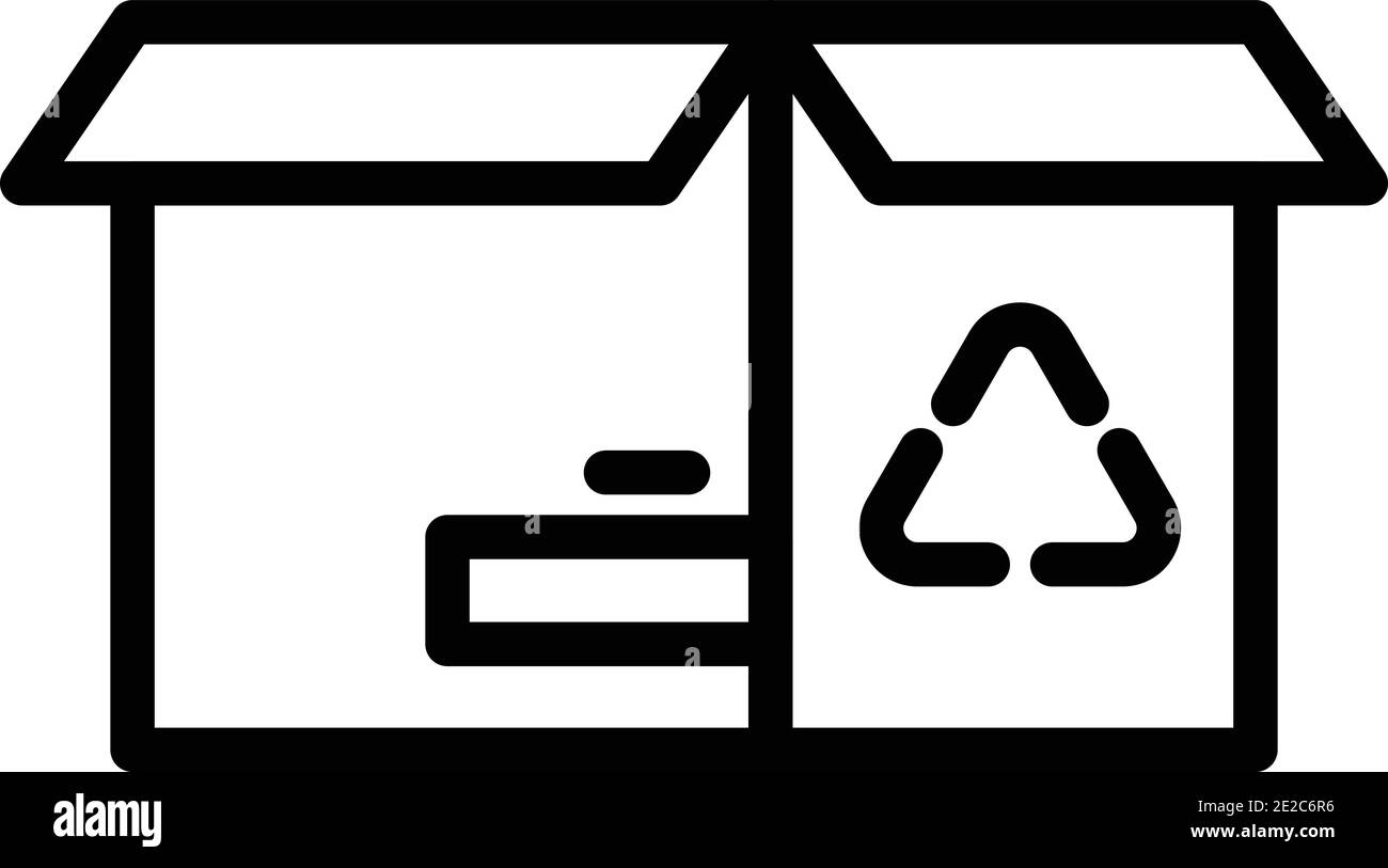 Icône du carton Eco. Outline ECO carton pack icône vecteur pour la conception de sites Web isolé sur fond blanc Illustration de Vecteur