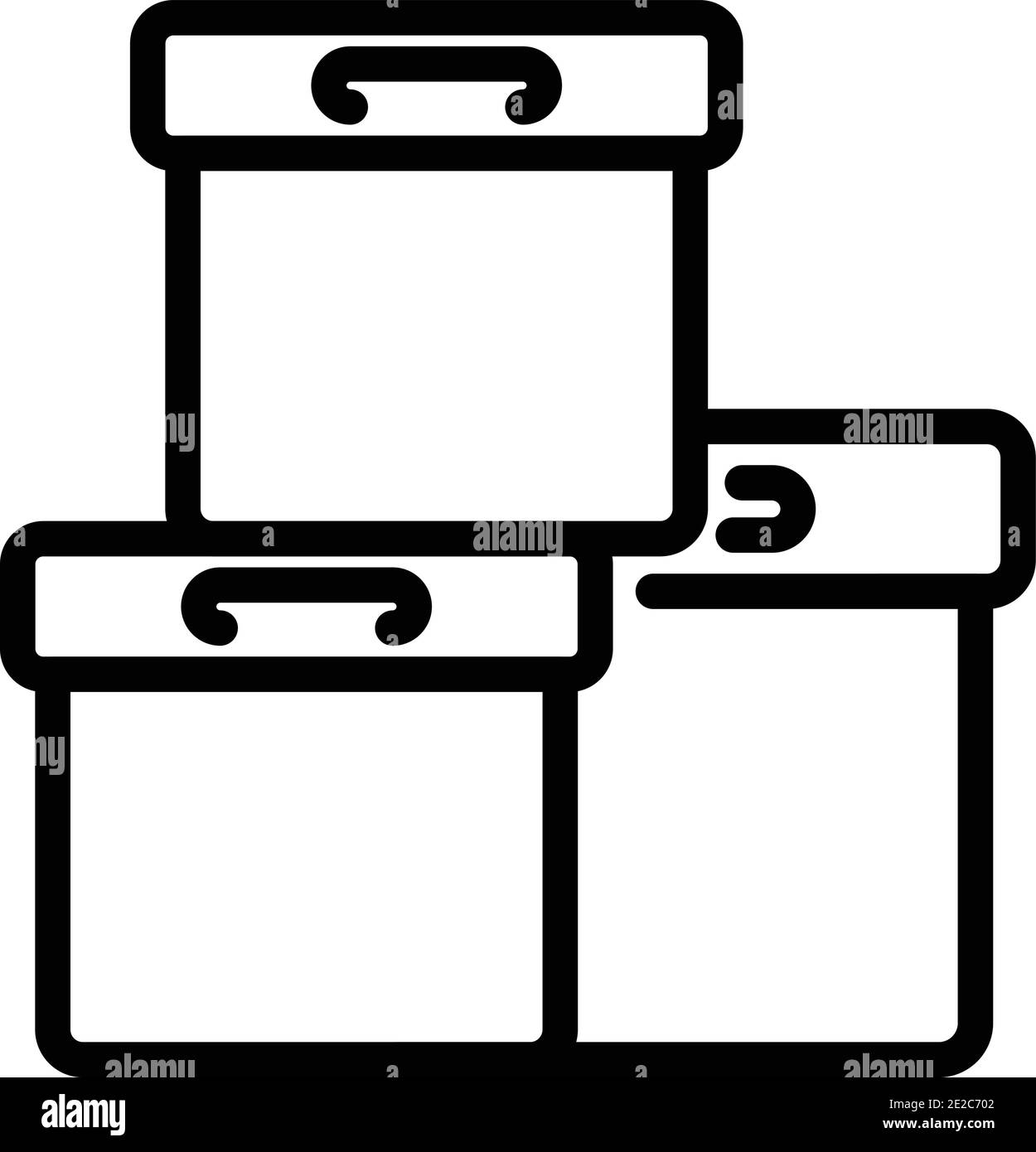 Icône de boîtes d'expédition ECO. Outline ECO Shipping boxes icône vectorielle pour la conception de sites Web isolée sur fond blanc Illustration de Vecteur