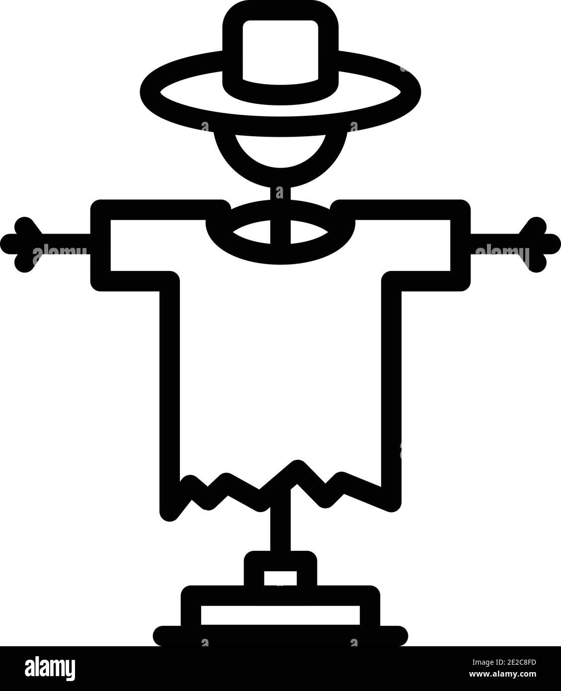 L'icône de l'épouvantail de la ferme. Aperçu de l'épouvantail de la ferme pour l'icône vecteur web design isolé sur fond blanc Illustration de Vecteur