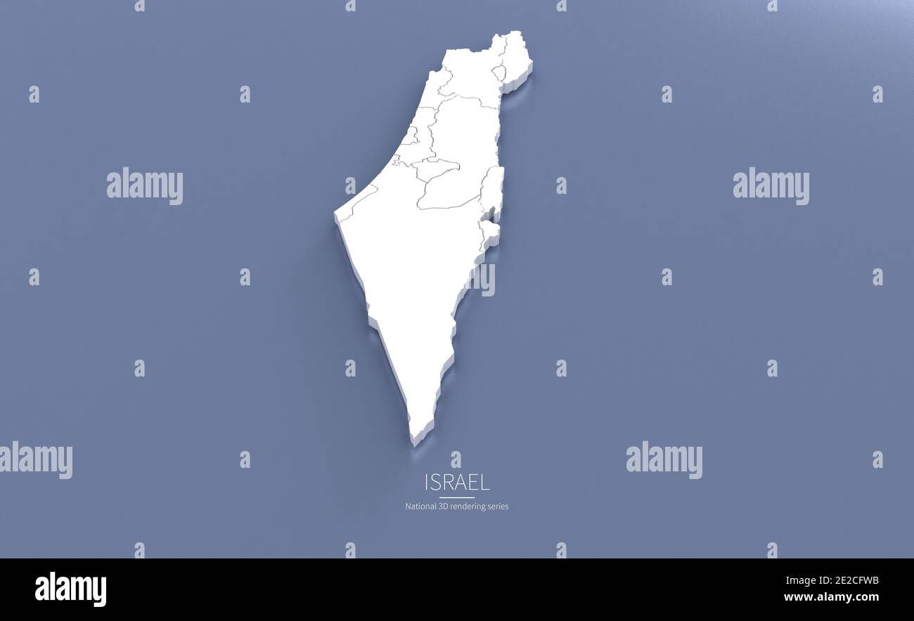 Carte d'Israël. cartes de rendu 3d des pays. Banque D'Images