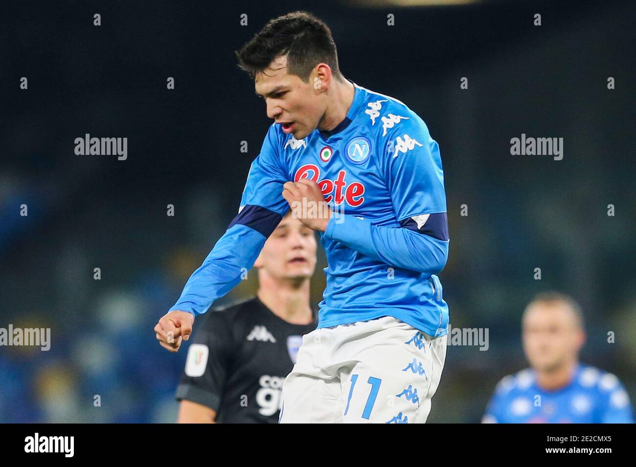 Hirving Lozano, le buteur mexicain de la SSC Napoli, célèbre un but lors du match de football de la coupe d'italie SSC Napoli vs Empoli. Banque D'Images Hirving Lozano, le buteur mexicain de la SSC Napoli, célèbre un but lors du match de football de la coupe d'italie SSC Napoli vs Empoli. Banque D'Images