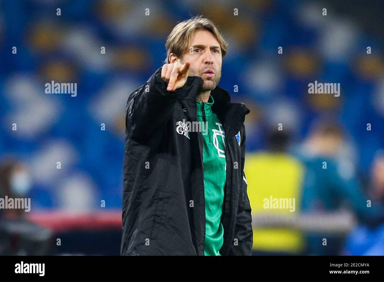 Alessio Dionisi, entraîneur italien d'Empoli, lors du match de football de la coupe d'italie, SSC Napoli contre Empoli. Banque D'Images Alessio Dionisi, entraîneur italien d'Empoli, lors du match de football de la coupe d'italie, SSC Napoli contre Empoli. Banque D'Images