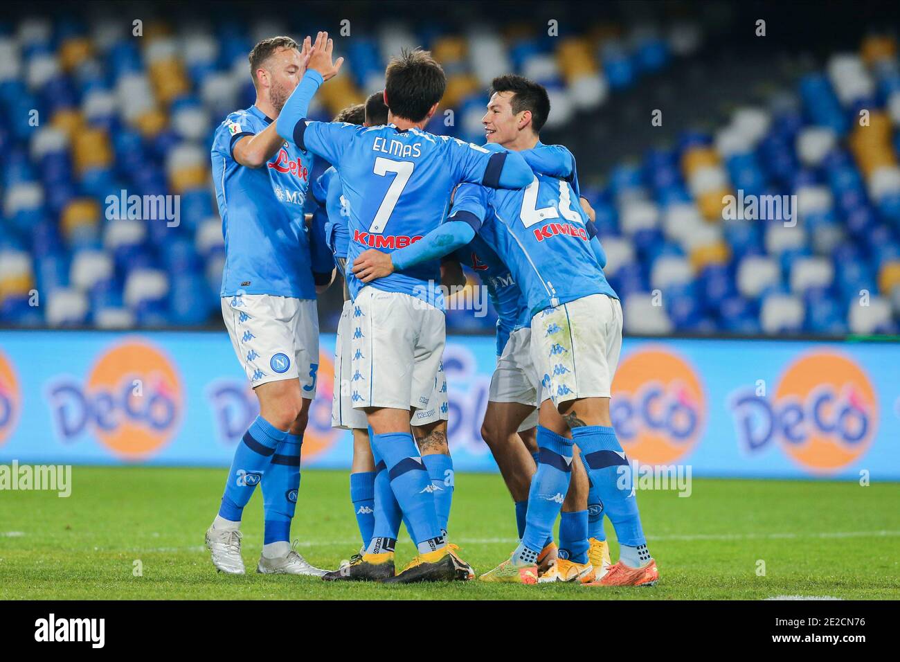Le défenseur italien Giovanni Di Lorenzo de SSC Napoli célèbre après avoir marquant un but avec son équipe lors du match de football de la coupe d'italie SSC Napoli vs Empoli. Banque D'Images Le défenseur italien Giovanni Di Lorenzo de SSC Napoli célèbre après avoir marquant un but avec son équipe lors du match de football de la coupe d'italie SSC Napoli vs Empoli. Banque D'Images
