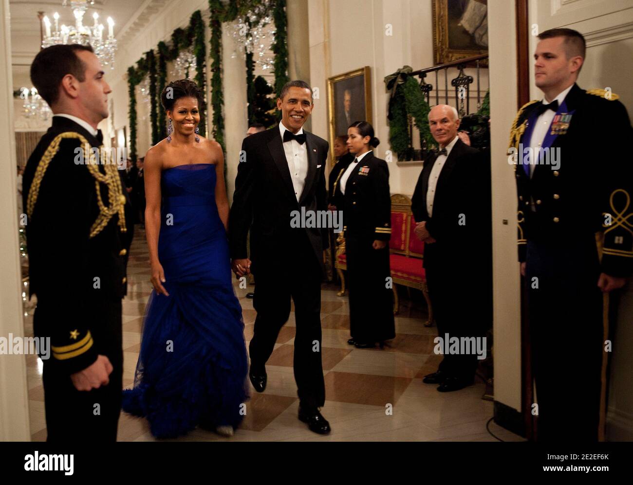 La première dame Michelle Obama et le président Barack Obama arrivent ...