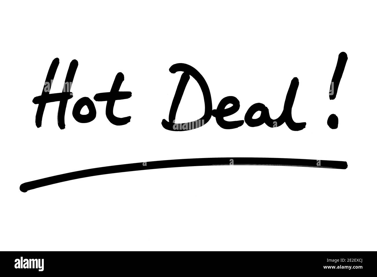 Offre spéciale ! manuscrit sur fond blanc. Banque D'Images